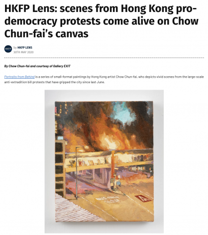 Hong Kong Free Press | Scenes from Hong Kong pro-democracy protests come alive on Chow Chun-Fai's canvas